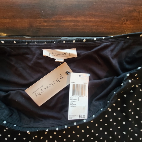 NWT Philosophy black/white polkadot skirt Large - Picture 4 of 8